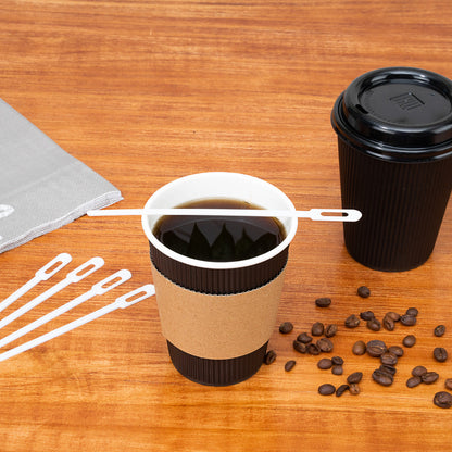 Restpresso White Plastic Keyhole Coffee Stirrer - 6 1/4" - 100 count box
