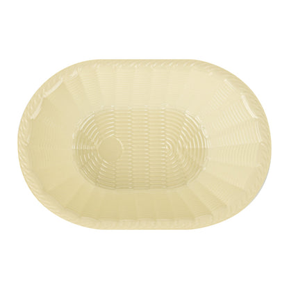 Maxi Serve 25 oz Cream Plastic Oval Food Serving Basket - Disposable - 9 1/4" x 6 1/4" x 2 1/2" - 25 count box