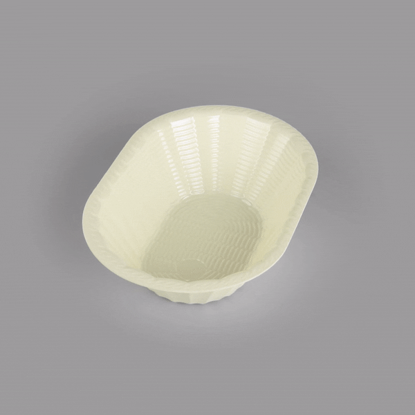 Maxi Serve 25 oz Cream Plastic Oval Food Serving Basket - Disposable - 9 1/4" x 6 1/4" x 2 1/2" - 100 count box