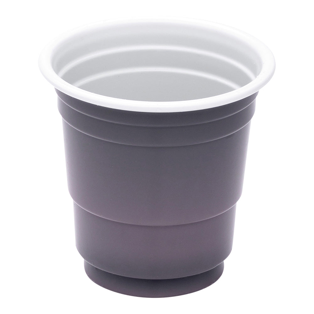 Chef 101 2 oz Gray Plastic Party Cup - 2" x 2" x 2" - 25 count box