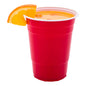 Chef 101 16 oz Red Plastic Party Cup - 3 3/4" x 3 3/4" x 4 3/4" - 25 count box