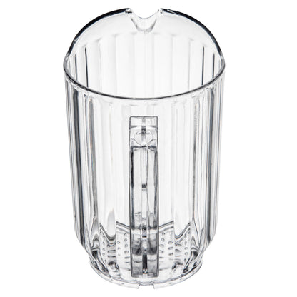 Chef 101 32 oz Clear Plastic Water Pitcher - 4 1/4" x 4 1/4" x 6 3/4" - 1 count box