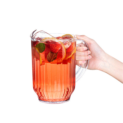 Chef 101 60 oz Clear Plastic Water Pitcher - 5" x 5" x 7 3/4" - 1 count box