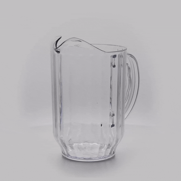 Chef 101 60 oz Clear Plastic Water Pitcher - 5" x 5" x 7 3/4" - 1 count box