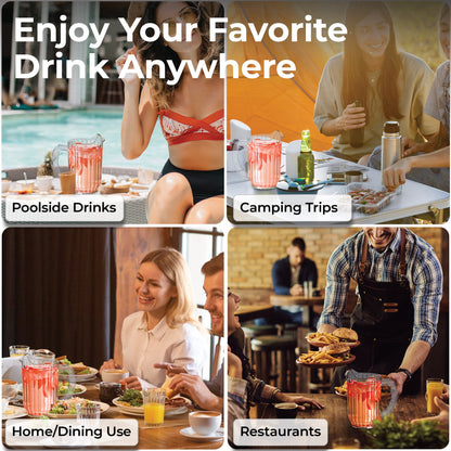 Chef 101 60 oz Clear Plastic Water Pitcher - 5" x 5" x 7 3/4" - 1 count box