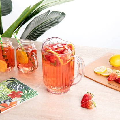 Chef 101 60 oz Clear Plastic Water Pitcher - 5" x 5" x 7 3/4" - 1 count box