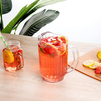 Chef 101 60 oz Clear Plastic Water Pitcher - 5" x 5" x 7 3/4" - 1 count box