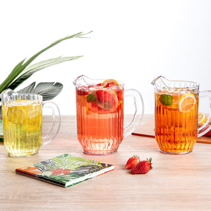 Chef 101 60 oz Clear Plastic Water Pitcher - 5" x 5" x 7 3/4" - 1 count box