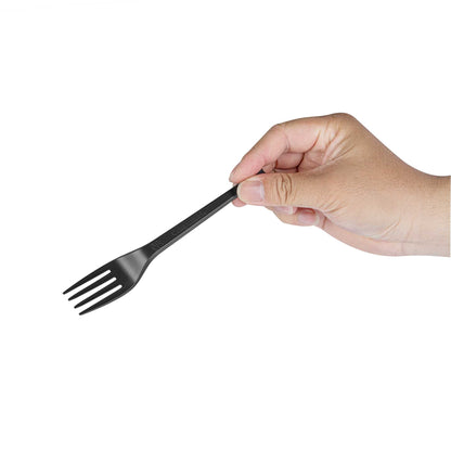 Basic Nature Black CPLA Plastic Fork - Heat-Resistant, Compostable - 6 1/2" x 1" x 1/2" - 50 count box