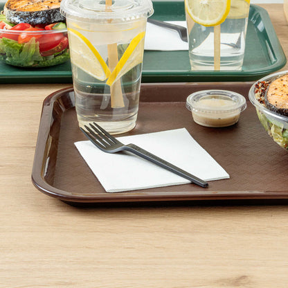 Basic Nature Black CPLA Plastic Fork - Heat-Resistant, Compostable - 6 1/2" x 1" x 1/2" - 50 count box