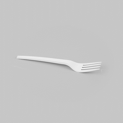 Basic Nature White CPLA Plastic Fork - Heat-Resistant, Compostable - 6 1/2" x 1" x 1/2" - 50 count box