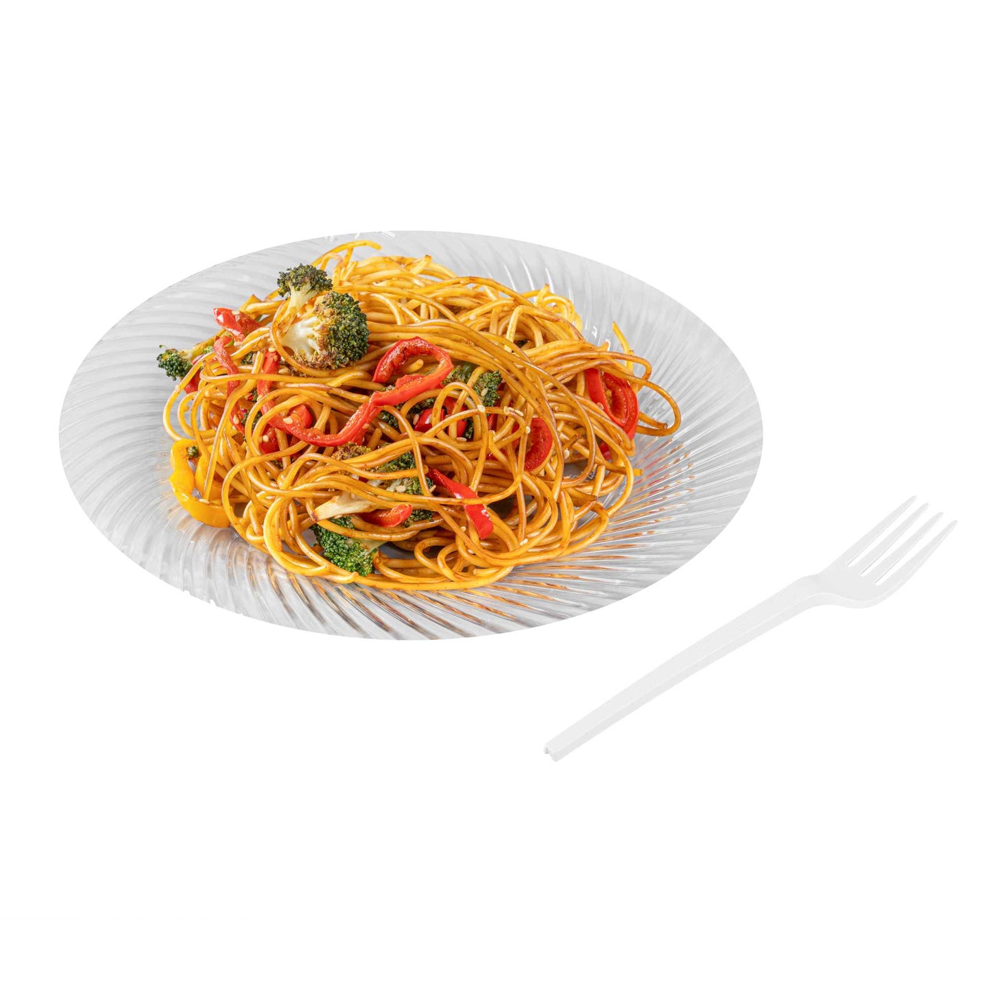 Basic Nature White CPLA Plastic Fork - Heat-Resistant, Compostable - 6 1/2" x 1" x 1/2" - 250 count box