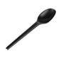 Basic Nature Black CPLA Plastic Spoon - Heat-Resistant, Compostable - 6 1/2" x 1 1/4" x 1/2" - 250 count box