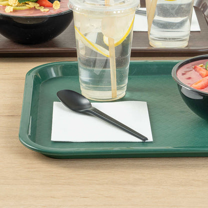 Basic Nature Black CPLA Plastic Spoon - Heat-Resistant, Compostable - 6 1/2" x 1 1/4" x 1/2" - 250 count box