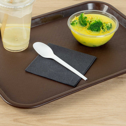 Basic Nature White CPLA Plastic Spoon - Heat-Resistant, Compostable - 6 1/2" x 1 1/4" x 1/2" - 250 count box