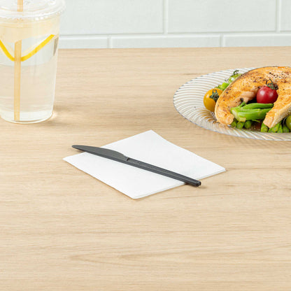 Basic Nature Black CPLA Plastic Knife - Heat-Resistant, Compostable - 6 1/2" x 1/2" - 250 count box