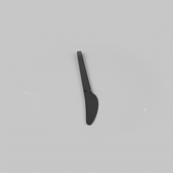 Basic Nature Black CPLA Plastic Knife - Heat-Resistant, Compostable - 6 1/2" x 1/2" - 50 count box