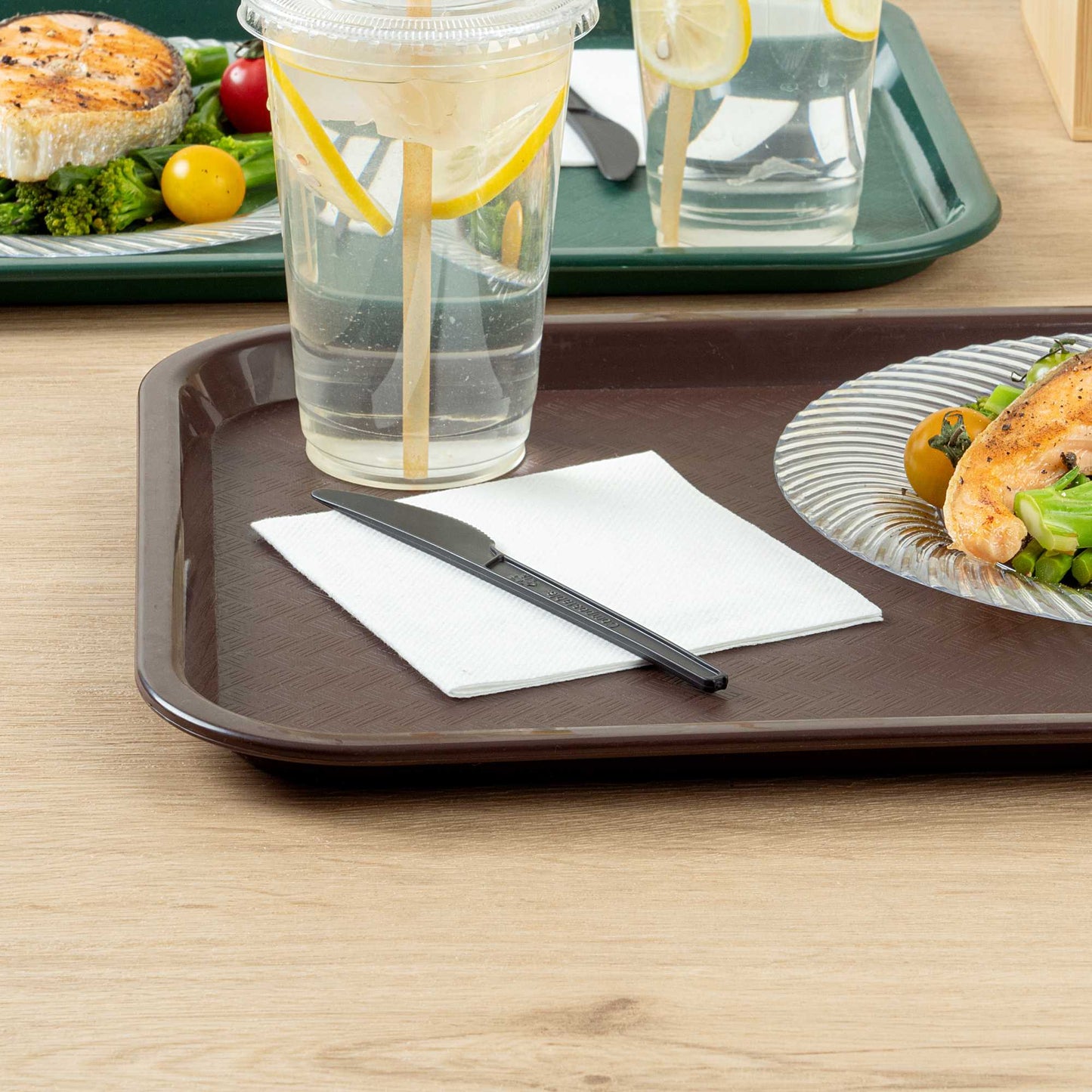 Basic Nature Black CPLA Plastic Knife - Heat-Resistant, Compostable - 6 1/2" x 1/2" - 250 count box