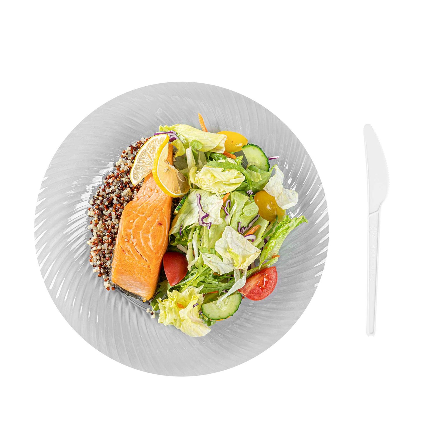 Basic Nature White CPLA Plastic Knife - Heat-Resistant, Compostable - 6 1/2" x 1/2" - 50 count box