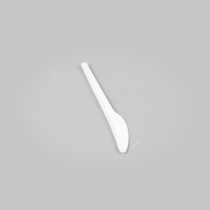 Basic Nature White CPLA Plastic Knife - Heat-Resistant, Compostable - 6 1/2" x 1/2" - 50 count box