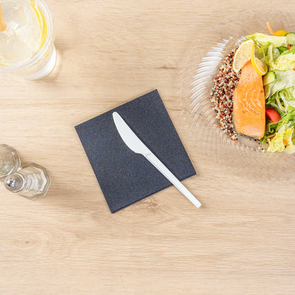 Basic Nature White CPLA Plastic Knife - Heat-Resistant, Compostable - 6 1/2" x 1/2" - 250 count box