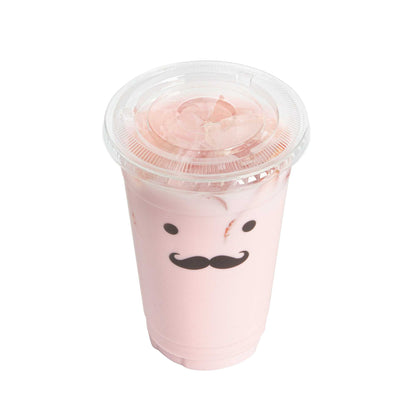 Visage Clear Plastic Flat Straw Lid - Fits 16, 20 and 24 oz - 100 count box