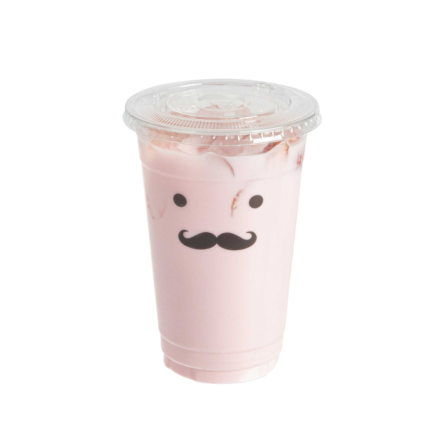 Visage Clear Plastic Flat Straw Lid - Fits 16, 20 and 24 oz - 100 count box