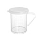 Chef 101 10 oz Clear Polycarbonate Dredge Spice Shaker - with White Solid Lid - 4 3/4" x 3 1/4" x 4" - 1 count box