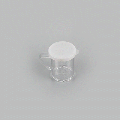 Chef 101 10 oz Clear Polycarbonate Dredge Spice Shaker - with White Solid Lid - 4 3/4" x 3 1/4" x 4" - 1 count box