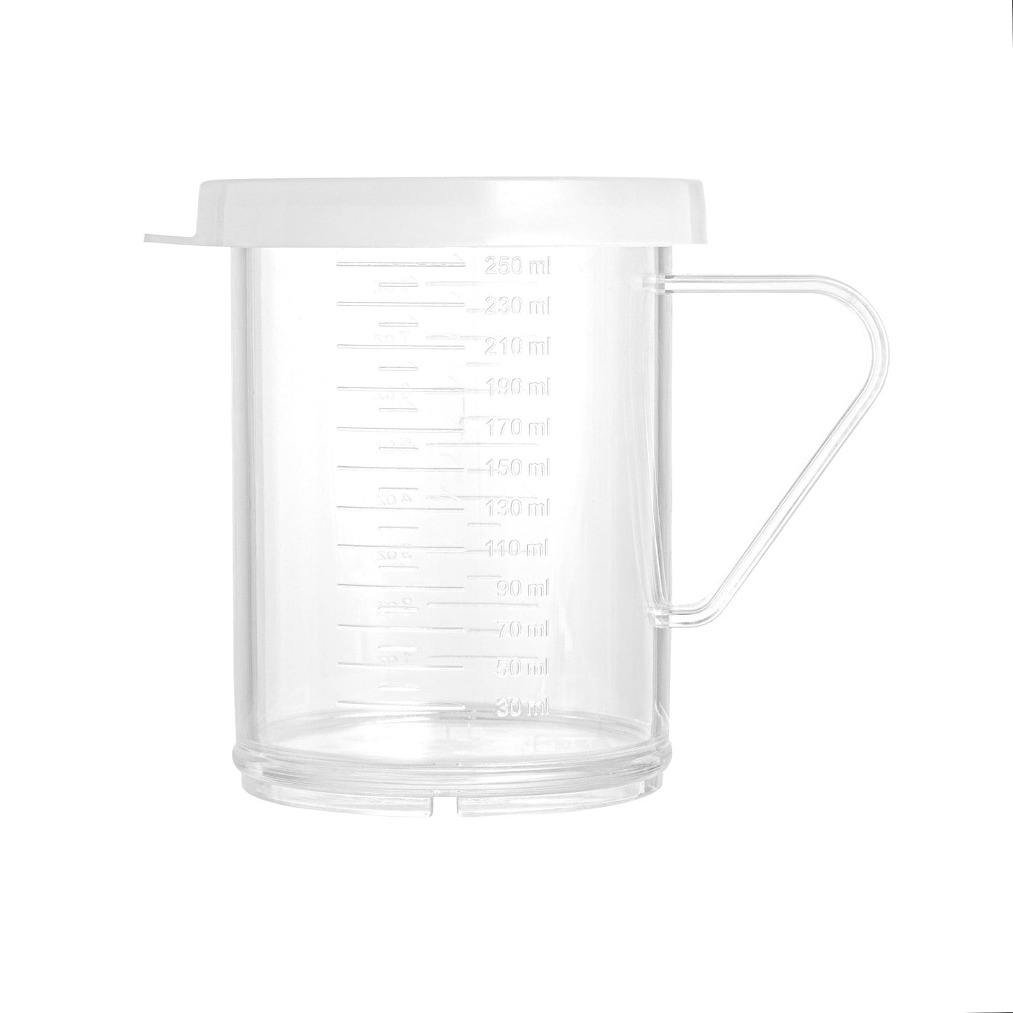 Chef 101 10 oz Clear Polycarbonate Dredge Spice Shaker - with White Solid Lid - 4 3/4" x 3 1/4" x 4" - 1 count box