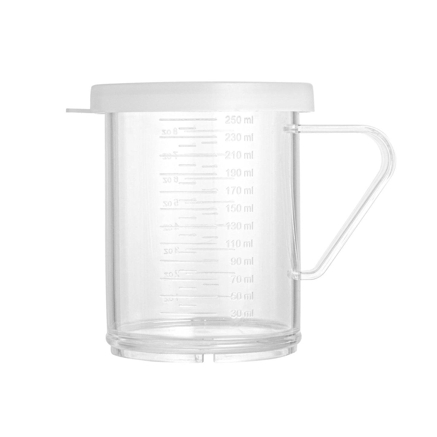 Chef 101 10 oz Clear Polycarbonate Dredge Spice Shaker - with White Extra Coarse Lid - 4 3/4" x 3 1/4" x 4" - 1 count box