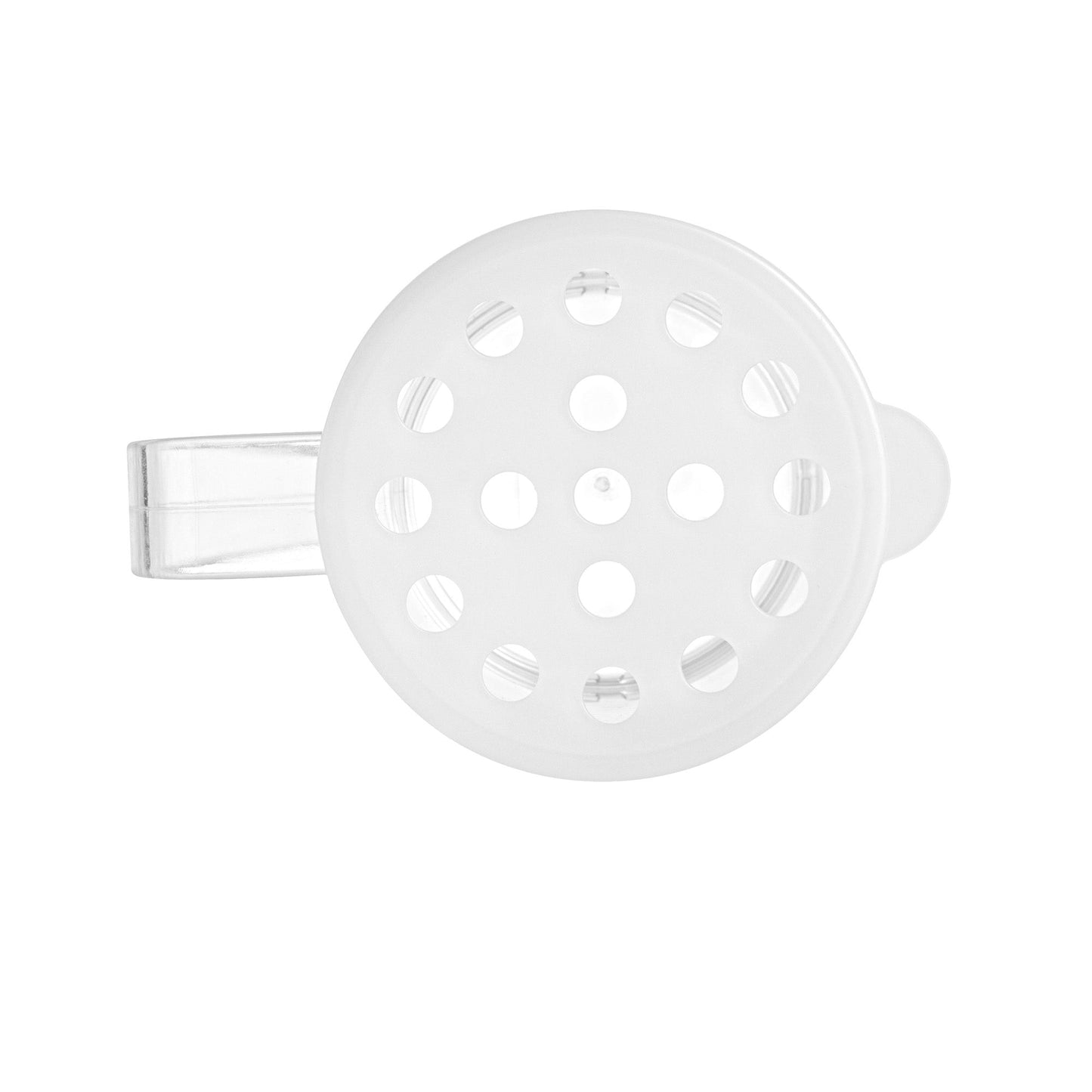 Chef 101 10 oz Clear Polycarbonate Dredge Spice Shaker - with White Extra Coarse Lid - 4 3/4" x 3 1/4" x 4" - 1 count box