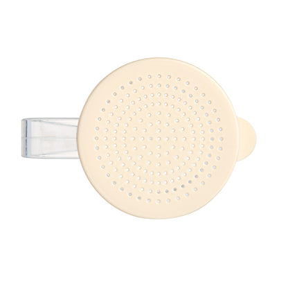 Chef 101 10 oz Clear Polycarbonate Dredge Spice Shaker - with Beige Fine Lid - 4 3/4" x 3 1/4" x 4" - 1 count box