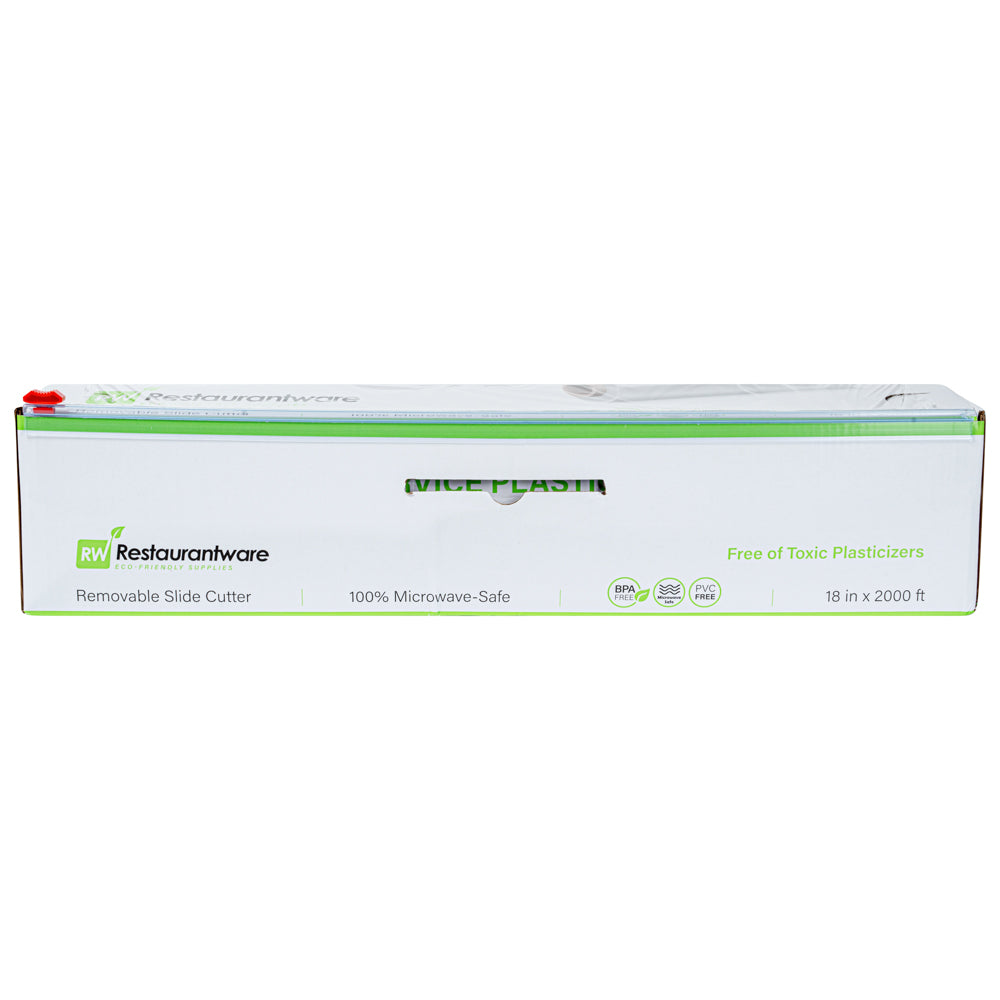 Chef 101 Clear Plastic Foodservice Food Wrap - BPA-Free, Microwave-Safe - 18" x 2000' - 1 count box
