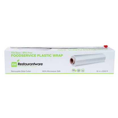 Chef 101 Clear Plastic Foodservice Food Wrap - BPA-Free, Microwave-Safe - 18" x 2000' - 1 count box