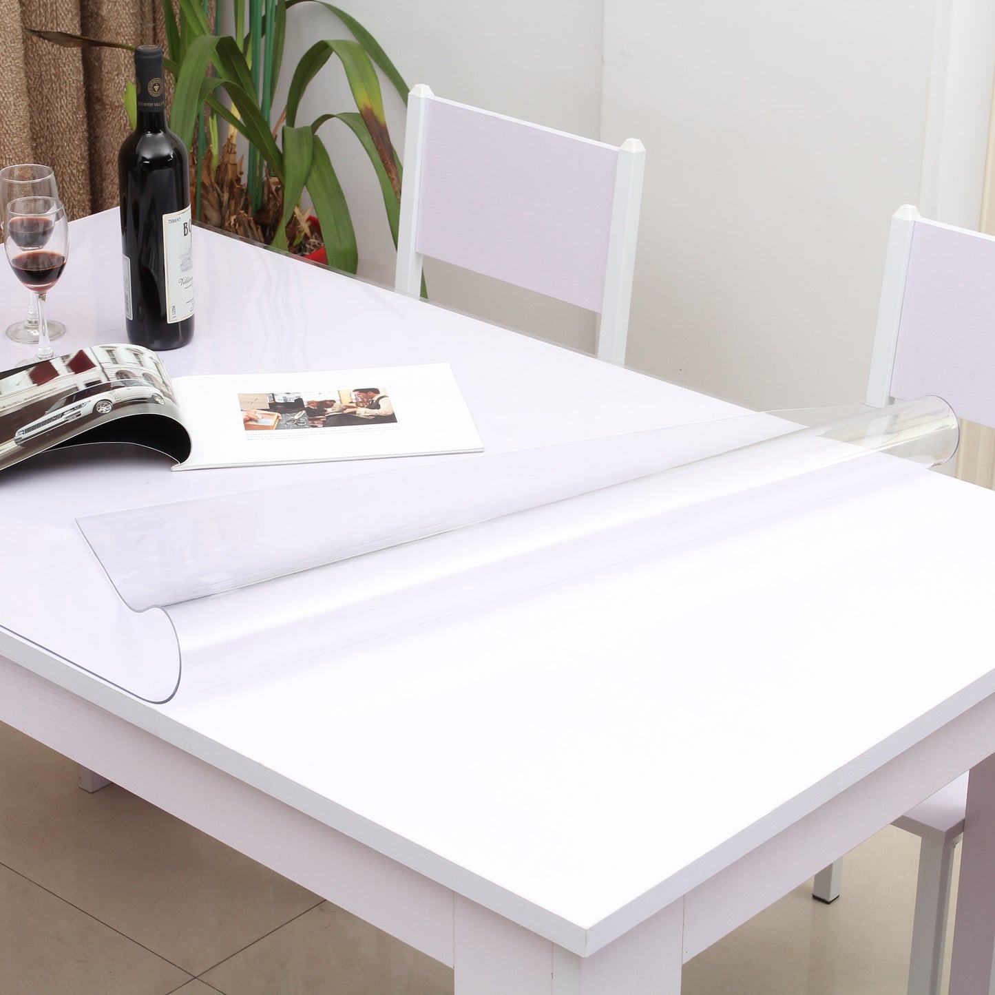 Table Tek Rectangle Clear Plastic Heavy-Duty Protective Table Cover - 1.5mm Thick - 48" x 24" - 1 count box