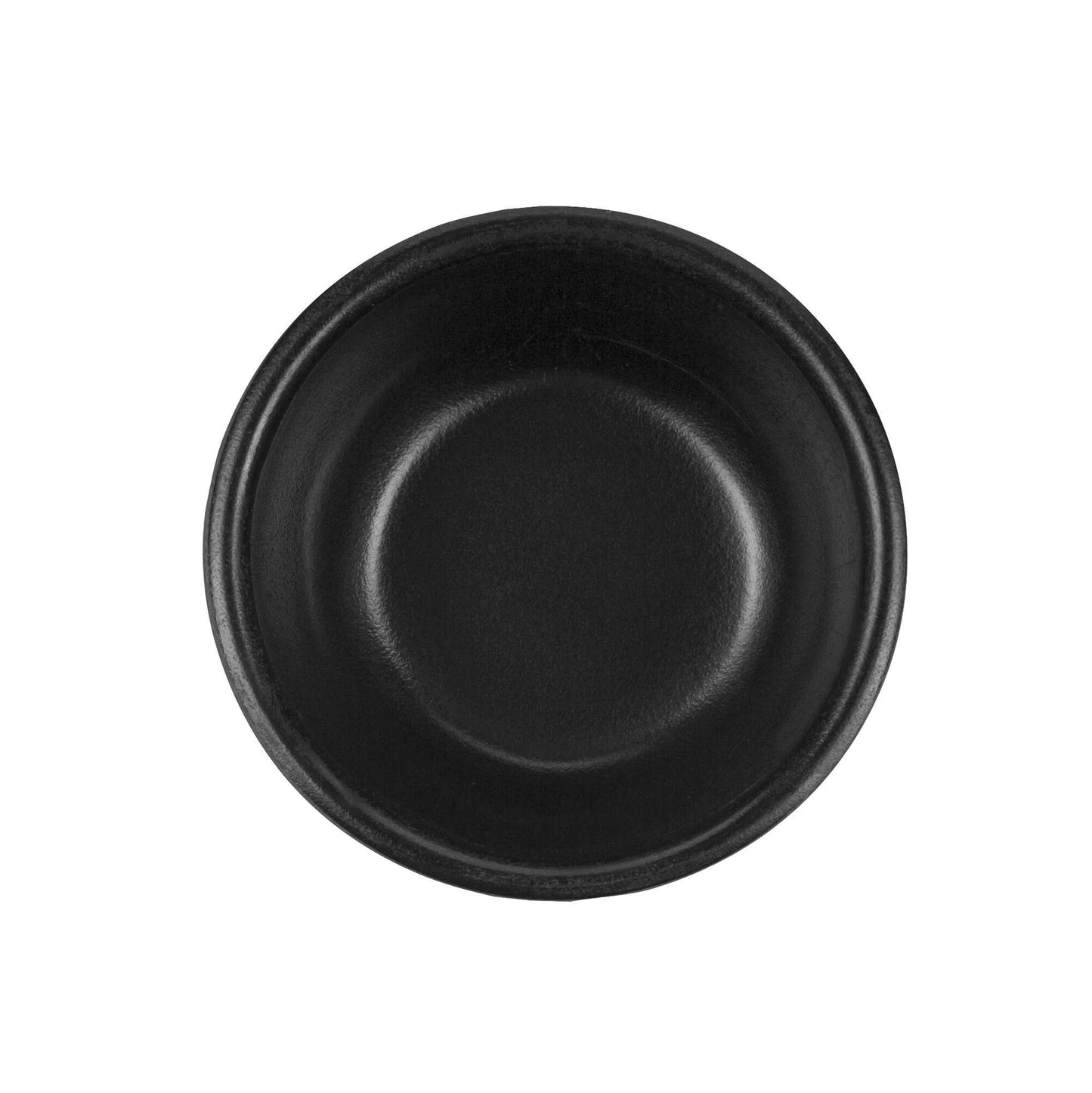 Voga 2 oz Round Black Melamine Condiment Cup - Japonais - 2 1/2" x 2 1/2" x 1 1/2" - 10 count box