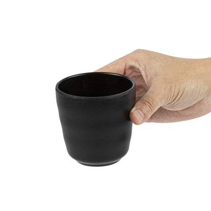 Voga 8 oz Black Melamine Tea Cup - Japonais - 3" x 3" x 3 1/4" - 10 count box