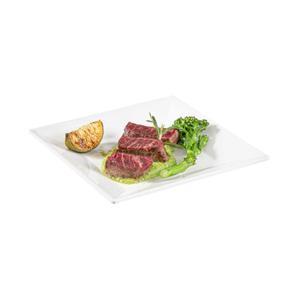Voga Square White Melamine Small Plate - Classic - 6" x 6" x 3/4" - 4 count box