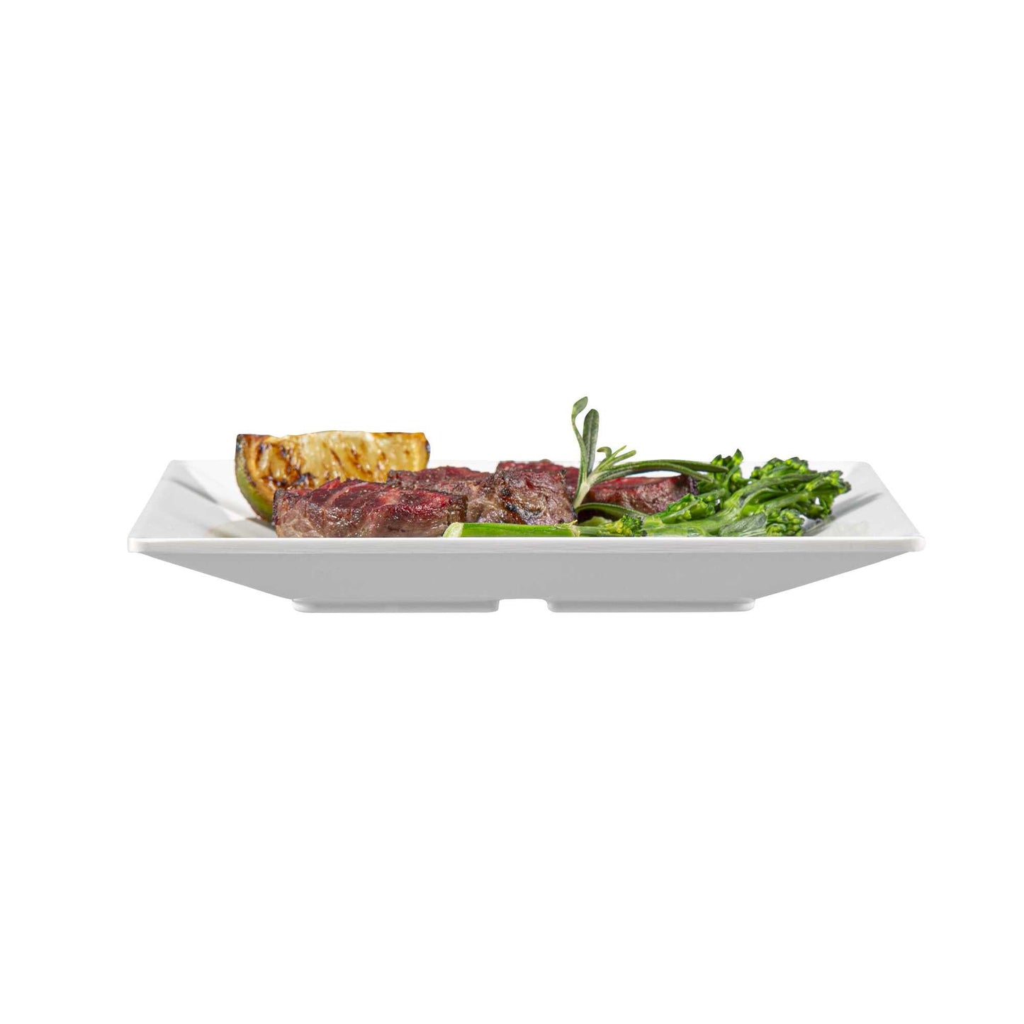Voga Square White Melamine Small Plate - Classic - 6" x 6" x 3/4" - 4 count box