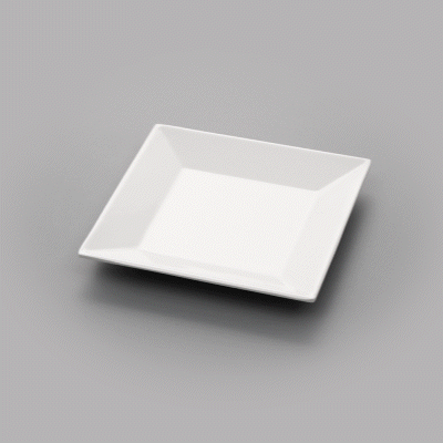 Voga Square White Melamine Small Plate - Classic - 6" x 6" x 3/4" - 4 count box