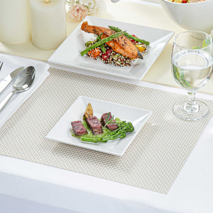 Voga Square White Melamine Small Plate - Classic - 6" x 6" x 3/4" - 4 count box