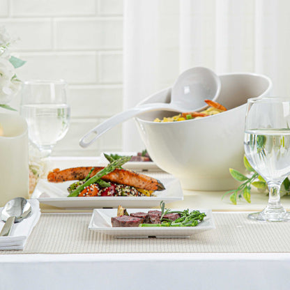 Voga Square White Melamine Small Plate - Classic - 6" x 6" x 3/4" - 4 count box