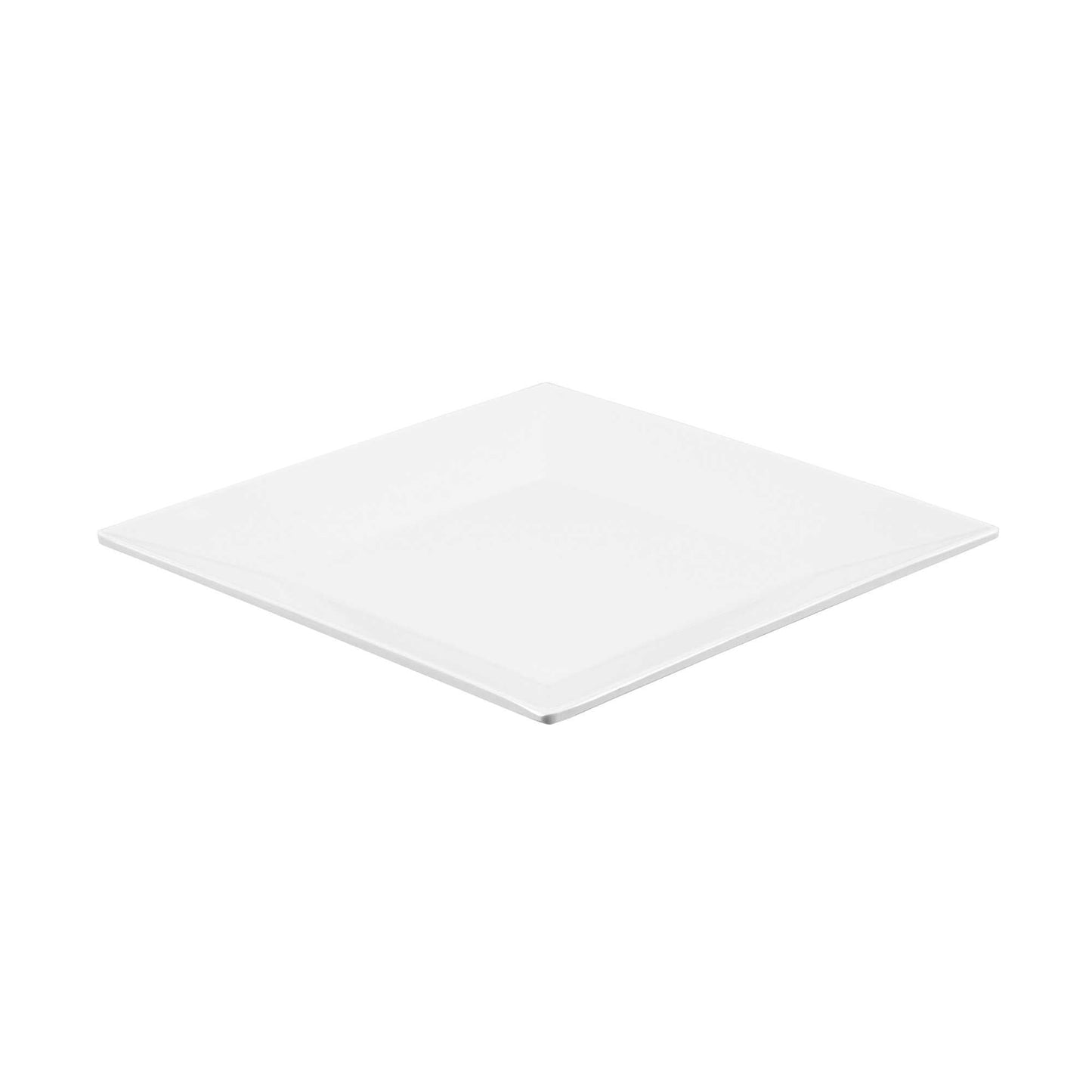 Voga Square White Melamine Medium Plate - Classic - 8" x 8" x 1" - 4 count box