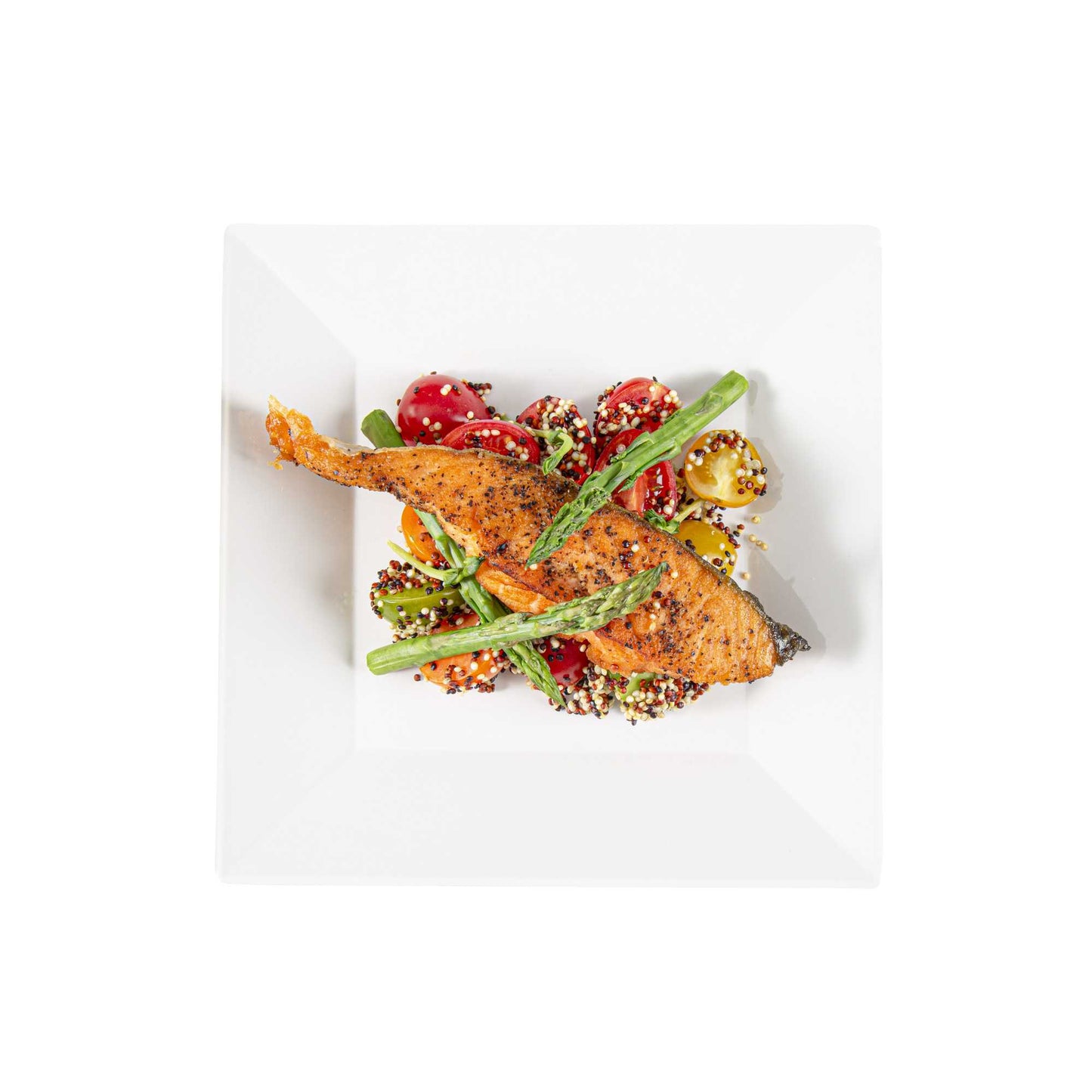 Voga Square White Melamine Medium Plate - Classic - 8" x 8" x 1" - 4 count box