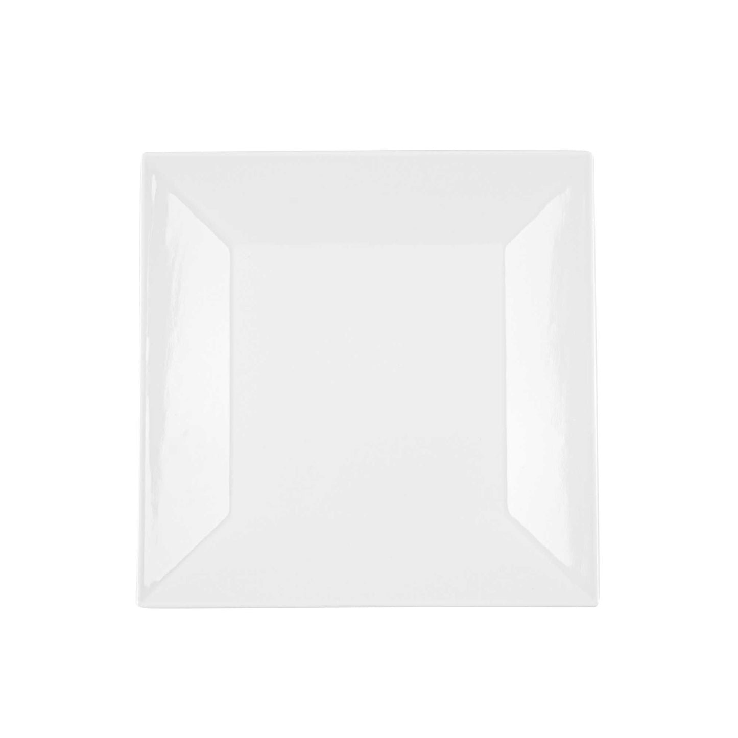 Voga Square White Melamine Medium Plate - Classic - 8" x 8" x 1" - 4 count box