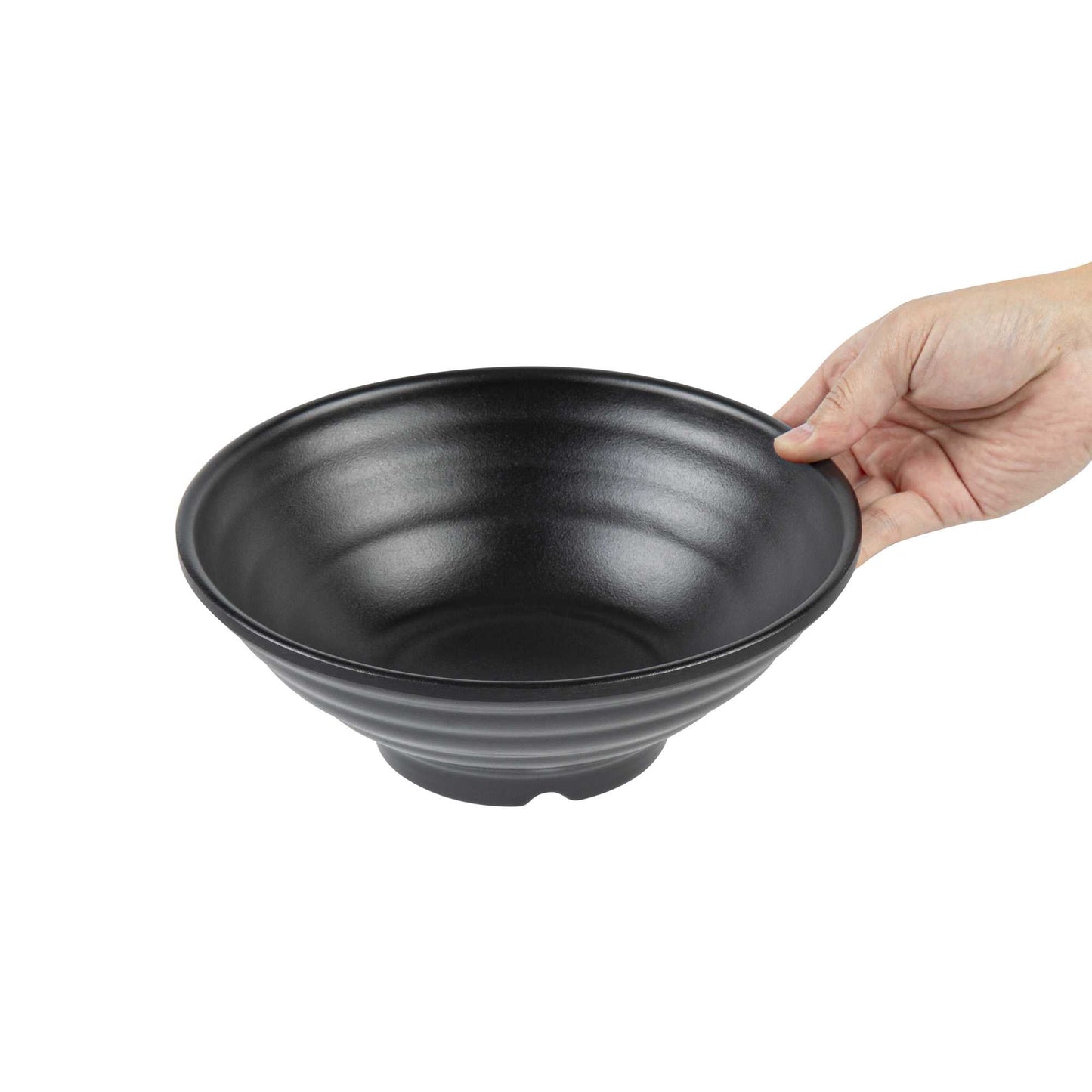 Voga 42 oz Round Black Melamine Extra Large Bowl - Japonais, Faux Stone - 8 3/4" x 8 3/4" x 3 1/4" - 2 count box