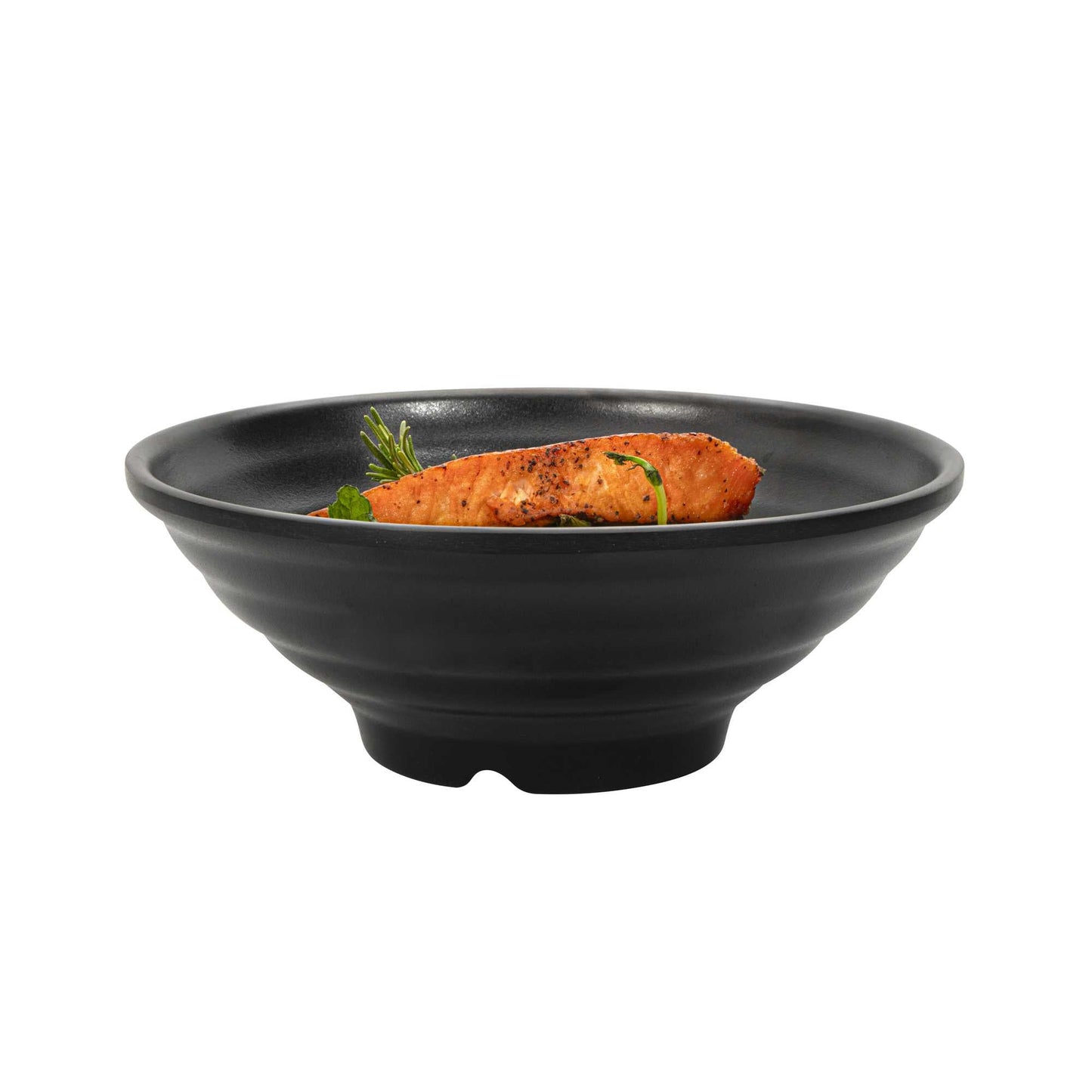Voga 42 oz Round Black Melamine Extra Large Bowl - Japonais, Faux Stone - 8 3/4" x 8 3/4" x 3 1/4" - 2 count box