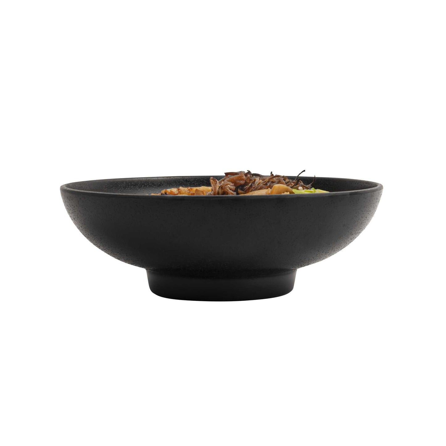 Voga 27 oz Black Melamine Large Bowl - Japonais, Faux Stone, Speckled - 9" x 9" x 2 1/2" - 2 count box
