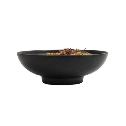 Voga 27 oz Black Melamine Large Bowl - Japonais, Faux Stone, Speckled - 9" x 9" x 2 1/2" - 2 count box